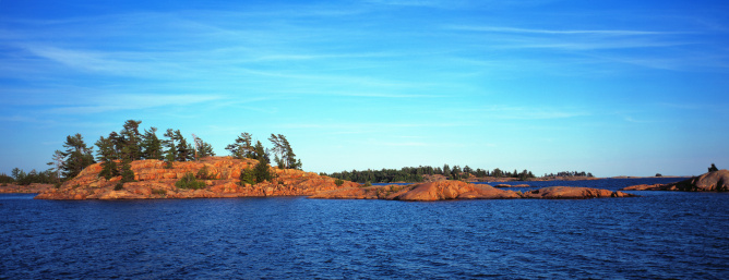 Red rock islands in Georgian Bay, Ontario