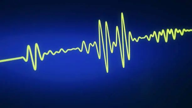 Soundwave, represented in bright yellow on vivid blue background. CGI
