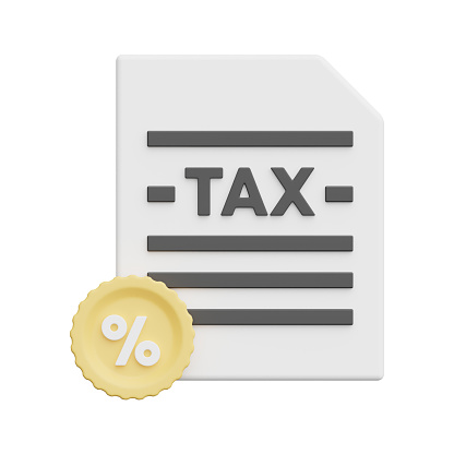 Tax 3d realistic object design vector icon illustration