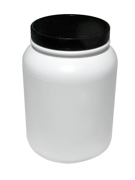 Protein container stock photo
