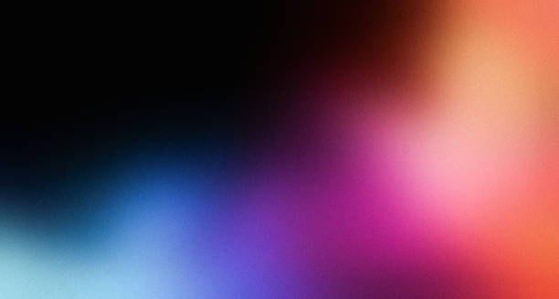 ilustrații de stoc cu gradient de culoare vibrant pe fundal negru, banner abstract violet portocaliu albastru negru, design poster colorat neclar - imagine color