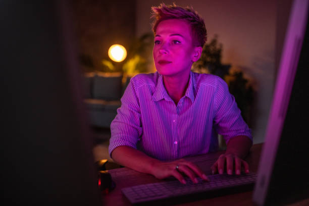 istock Busy night in home office 1472539569