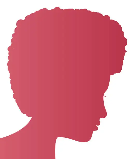 Vector illustration of Beautiful African woman with afro hairstyle in pink color, Vector illustration