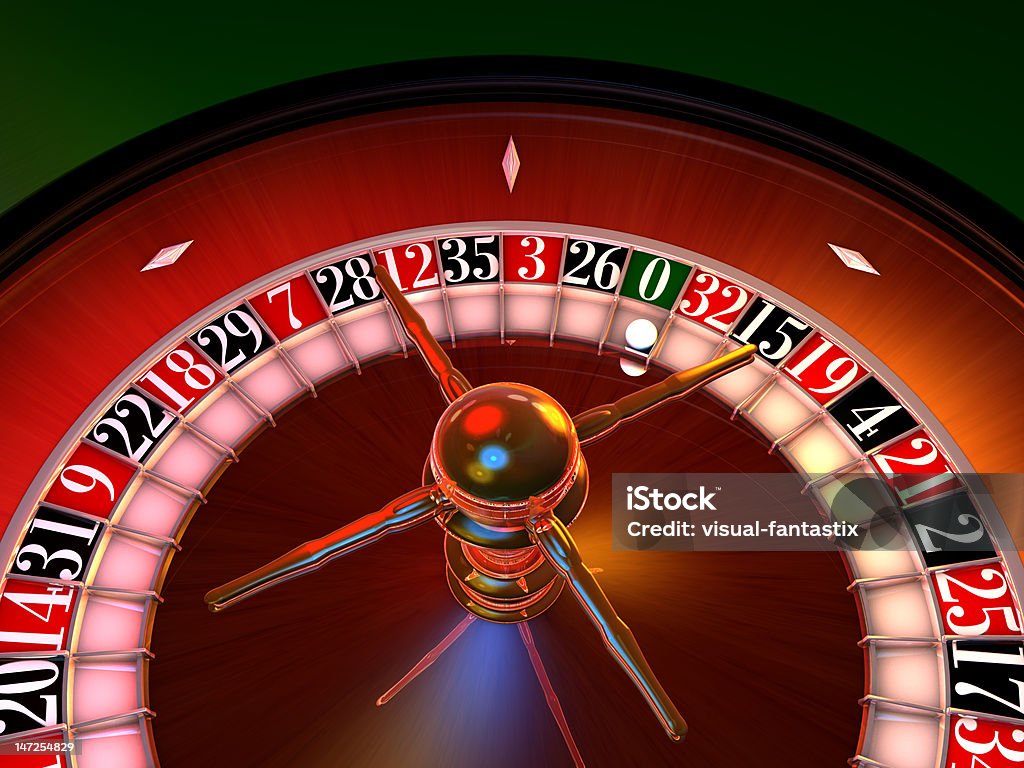 Coloré enlighted roulette à zéro - Photo de Roulette libre de droits