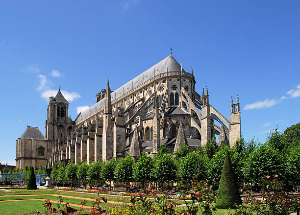 bourges cathedral - cher stok fotoğraflar ve resimler