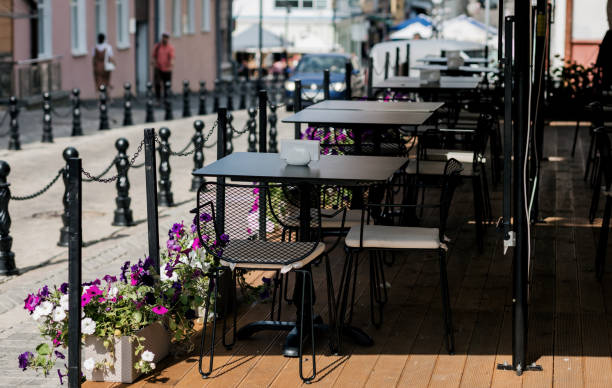 istock Outdoor restaurant in Europe. 1472549354