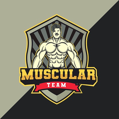 Muscle design icon mascot design