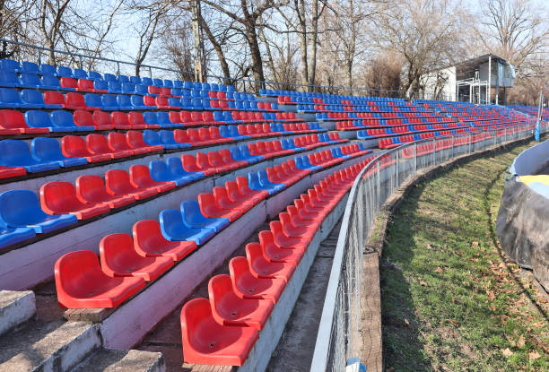 istock Bleacher seats in the speedway stadium 1472555478