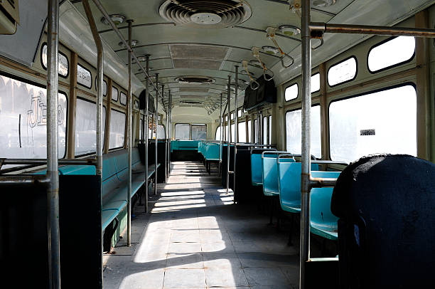 istock Inner Space of a Desolated Trolley Car 147255591