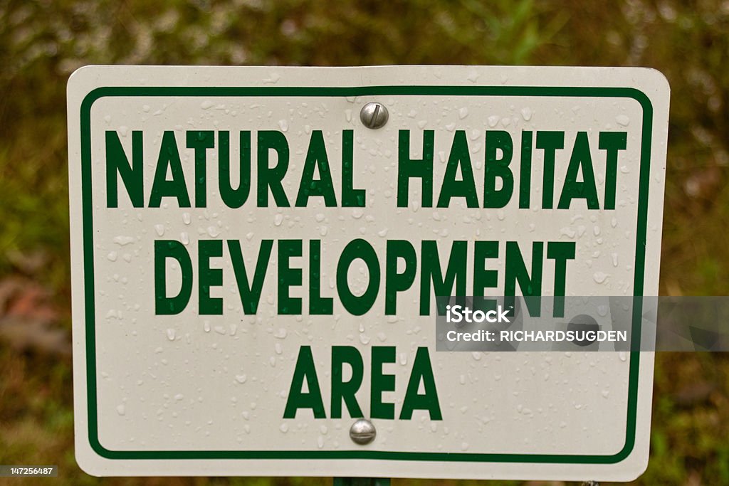 Nature Sign A sign posting a natural habitat area. Boundary Stock Photo