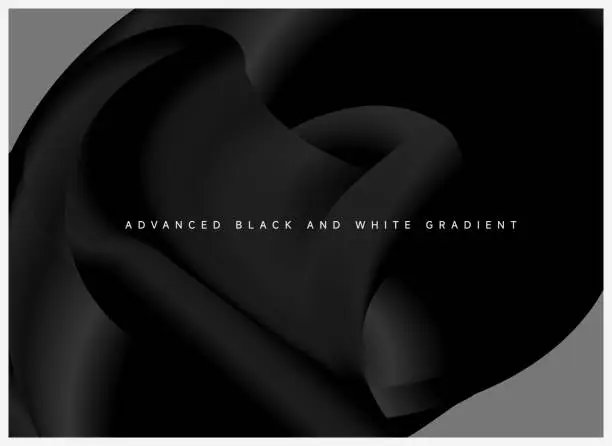 Vector illustration of abstract elegant motion silk minimalism black and white gradient background