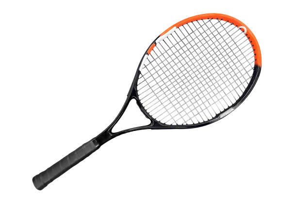 Tennis racket isolated on a white background. stock photo