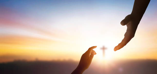 god helping hand concept and international day of peace - christ the redeemer imagens e fotografias de stock