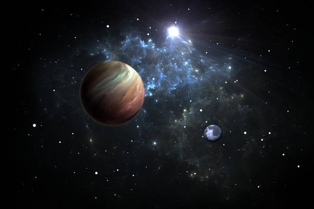 istock Exoplanets or Extrasolar planets with stars on background nebula, 3D illustration 1472570444