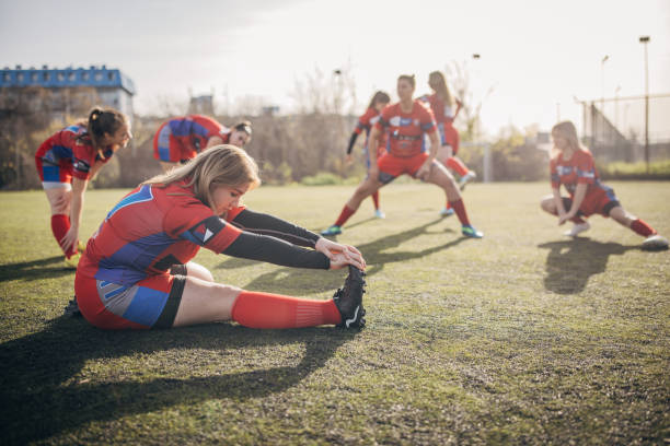 istock Female rugby team training together 1472570774