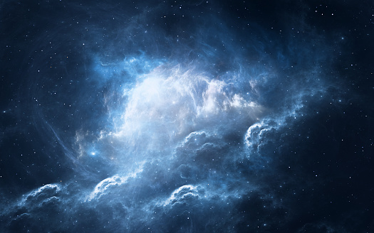 Space background with nebula and stars, 3D illustration