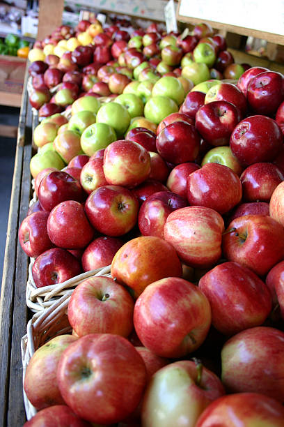 istock Apples on Display at a Farmers' Market 147257697