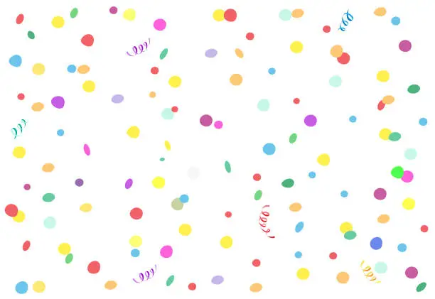 Vector illustration of Falling colorful confetti and streamers template
Vector illustration isolated on white background