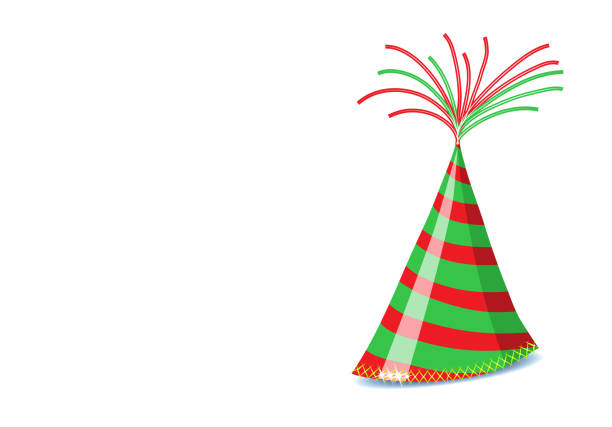 шаблон партийной шляпы для пригласительных билетов,
векторная иллюстрация, изолированная на белом фоне - hat conical stock illustrations