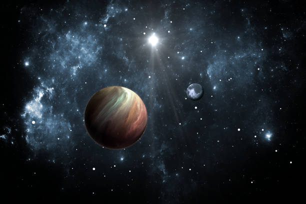 istock Exoplanets or Extrasolar planets with stars on background nebula, 3D illustration 1472581418