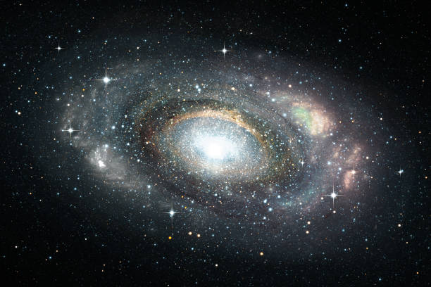 Space background with spiral galaxy and stars Space background with spiral galaxy and stars, 3D illustration spiral galaxy stock pictures, royalty-free photos & images