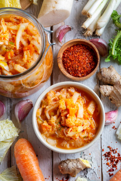 istock Homemade kimchee and glass jar 1472581772