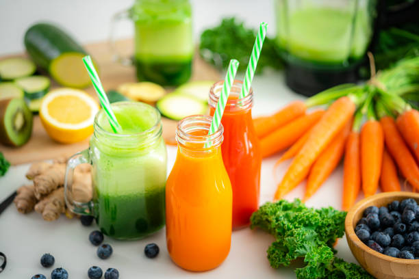 Three healthy fruits and vegetables detox drinks
