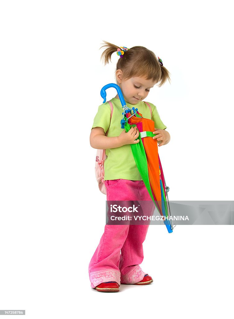 Маленькая девочка и ее зонтик - Стоковые фото Закрытый роялти-фри