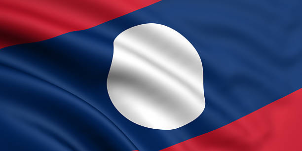 Flag Of Laos stock photo