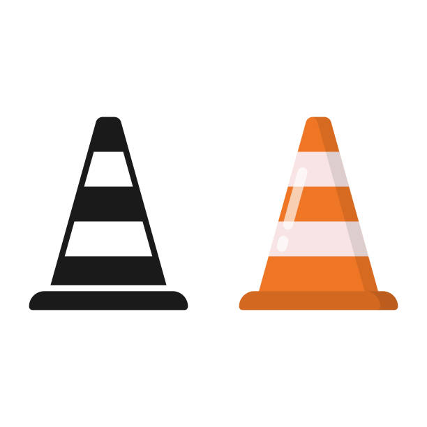 illustrations, cliparts, dessins animés et icônes de icône de cône de circulation. - isometric accident road sign traffic