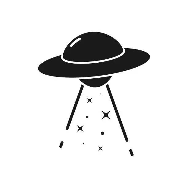 Vector illustration of UFO Icon Vector Design on White Background.