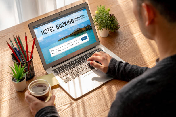 istock Online hotel accommodation booking website provide modish reservation system 1472595529