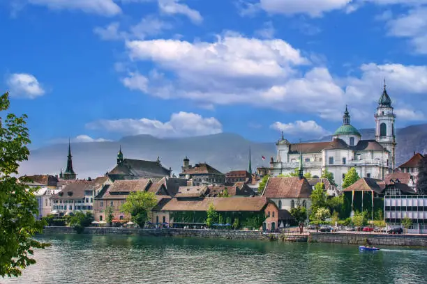 View of Solothurn from river, Switzerland