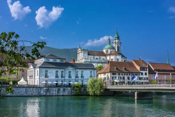 View of Solothurn from river, Switzerland