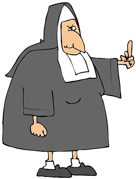 Angry Nun This illustration depicts a Catholic Nun flipping the bird. angry nun stock illustrations