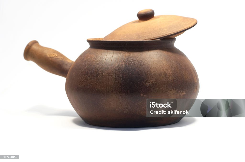 Ouvert un pot en argile - Photo de Beige libre de droits