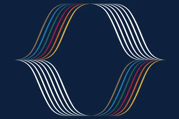 Vector illustration of Line pattern logo on a dark blue background