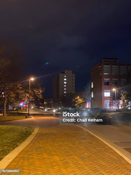 Ball State At Night Stock Photo - Download Image Now - Indiana, Ball State University, Beauty