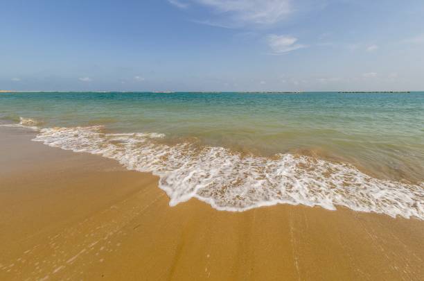 istock Beautiful seascape background with sea and beach 1472607116