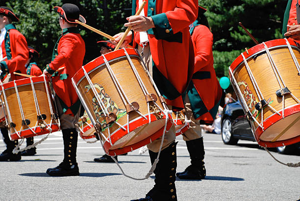 Drummer in small town Fourth of July parade