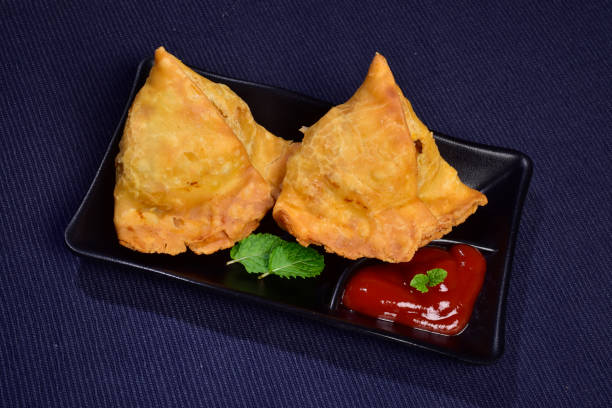 istock Keema Samosa served with Ketchup, Asian Snack 1472611990