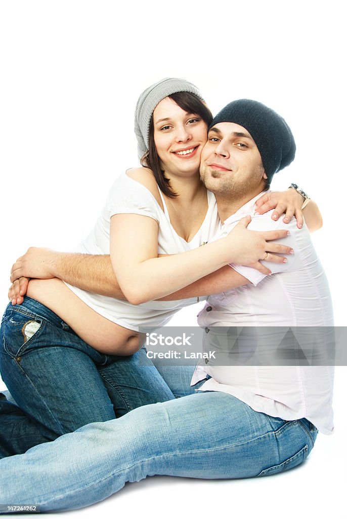 행복함 임신 여성, 남편 - 로열티 프리 2명 스톡 사진