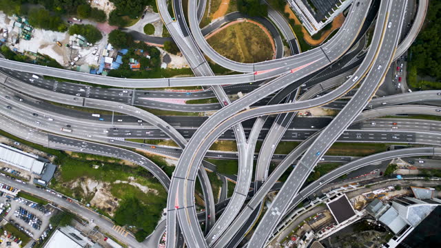Drone view of Highway Junction Intersection in Kuala Lumpur Malaysia