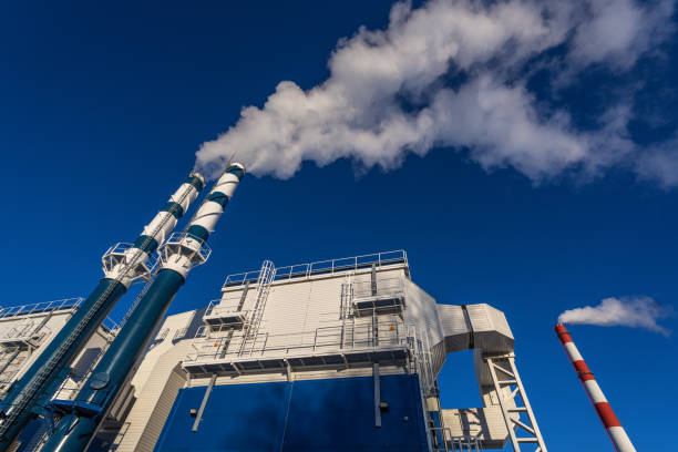 Biomass power plant chimneys
