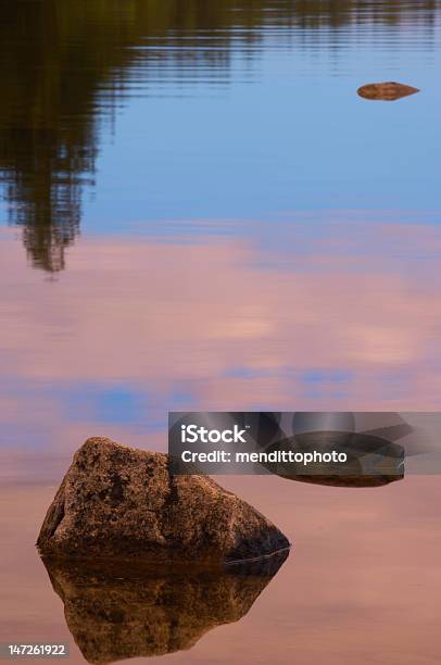 Three Morning Rocks On Jordan Pond Stock Photo - Download Image Now - Blue, Boulder - Rock, Morning