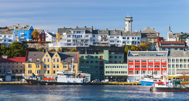 istock Kristiansund seaside view. Norwegian town panoramic photo 1472620563