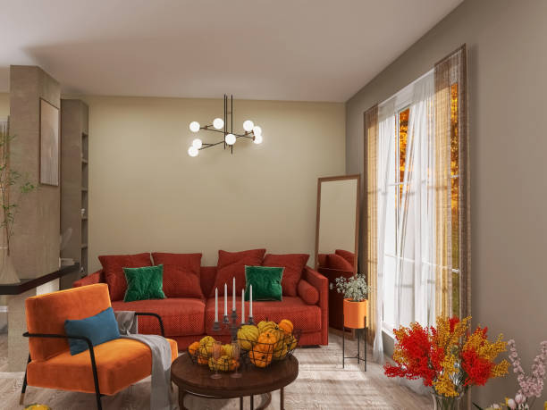 istock Room interior, thanksgiving day 3d render, 3d illustration 1472624923