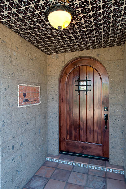 istock custom wooden door with tile 147262502