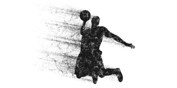 istock Abstract basketball player man in action isolated white background. Vector illustration 1472627001
