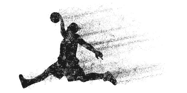 istock Abstract basketball player man in action isolated white background. Vector illustration 1472627005